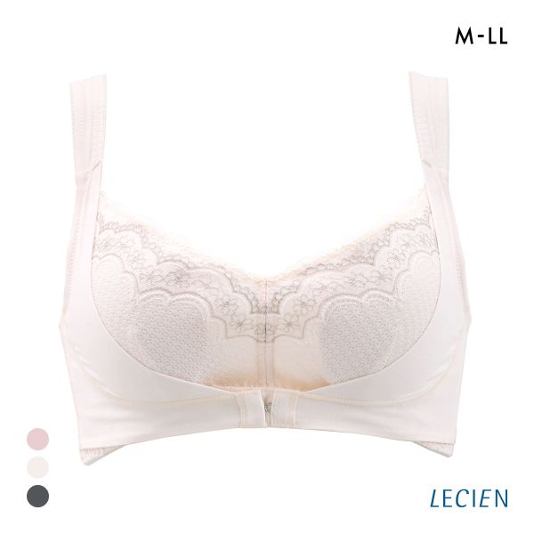 ルシアン LECIEN ナイトサポート ブラ フロントホックタイプ 就寝用 ハーフトップ ノンワイヤー ナイトブラ M L LL 単品