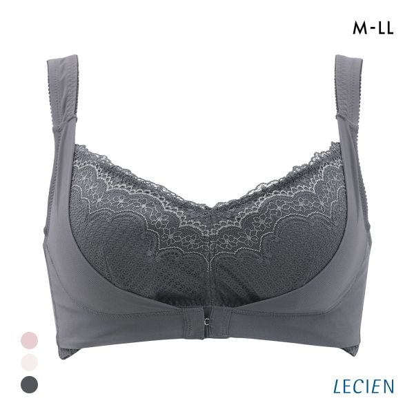 ルシアン LECIEN ナイトサポート ブラ フロントホックタイプ 就寝用 ハーフトップ ノンワイヤー ナイトブラ M L LL 単品
