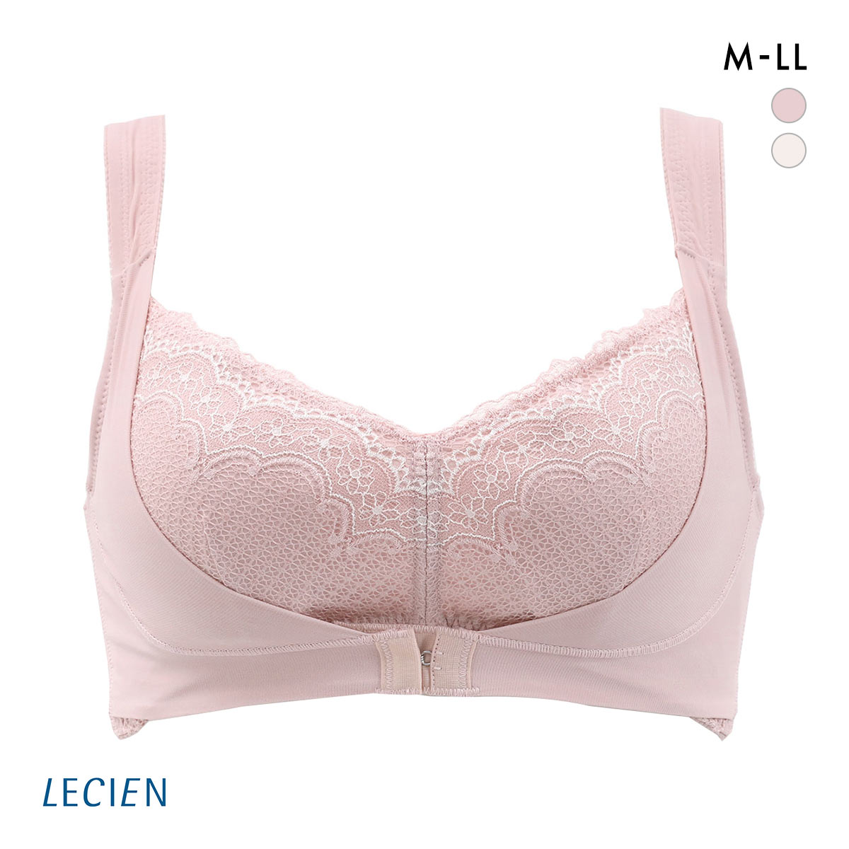 ルシアン LECIEN ナイトサポート ブラ フロントホックタイプ 就寝用 ハーフトップ ノンワイヤー ナイトブラ M L LL 単品