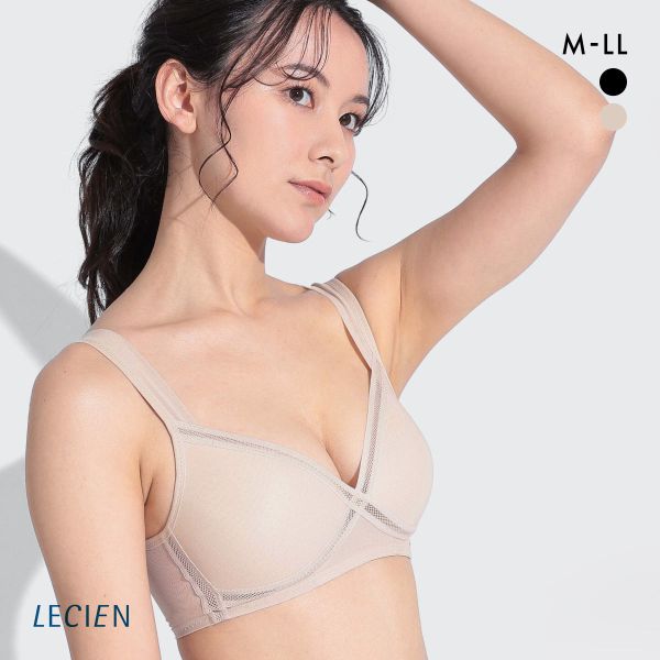ルシアン LECIEN グッドチョイス GOOD CHOICE ハーフトップ ブラジャー M L LL カップ裏メッシュ ワイヤレスブラ 夏 単品