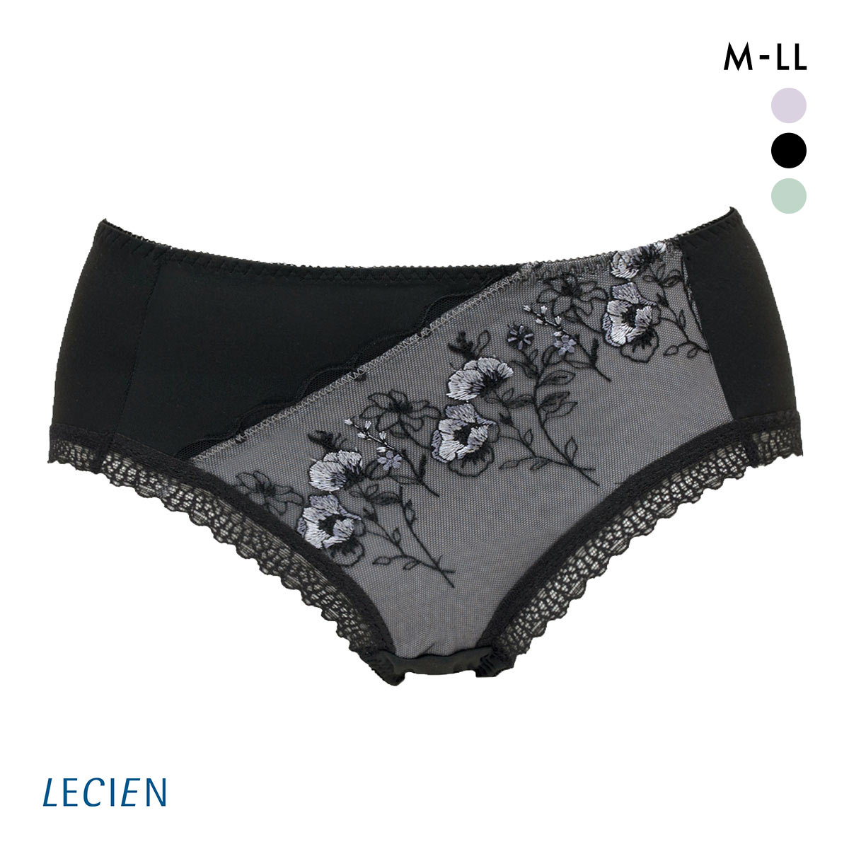 ルシアン ふんわりUPブラ ペアショーツ ショーツ スタンダード M L LL LECIEN(BK-ブラック-M)