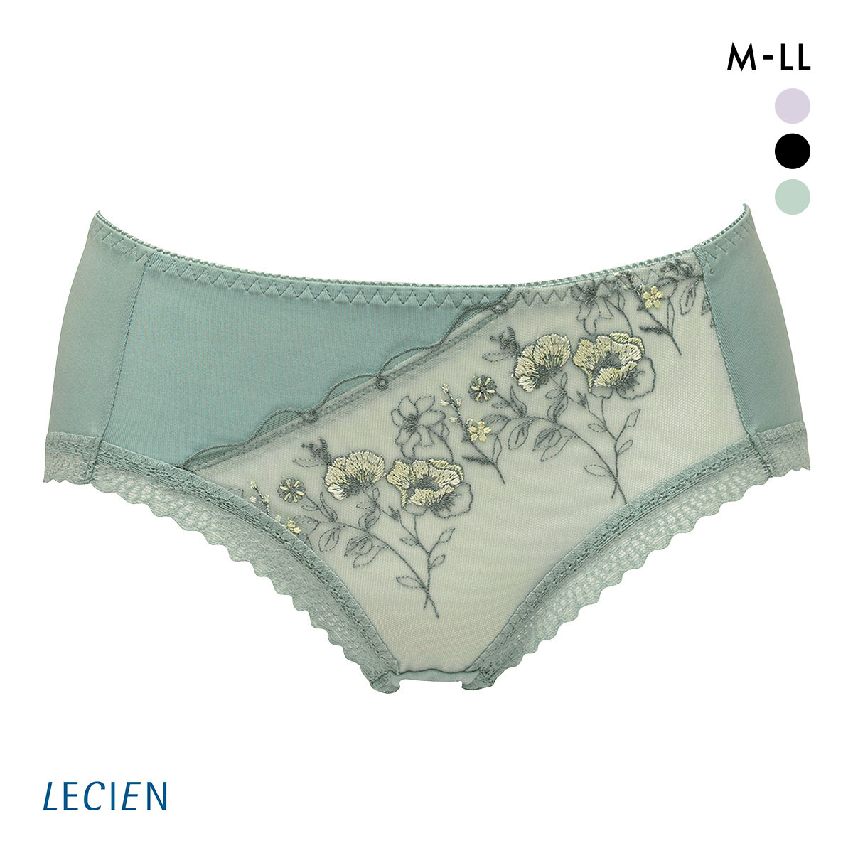 ルシアン ふんわりUPブラ ペアショーツ ショーツ スタンダード M L LL LECIEN(GR-グリーン-M)