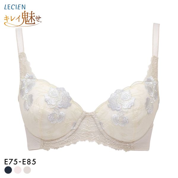 ルシアン キレイ魅せ 脇やせメイクブラ 3/4カップ ブラジャー E 大きいサイズ 脇肉 脇高 LECIEN
