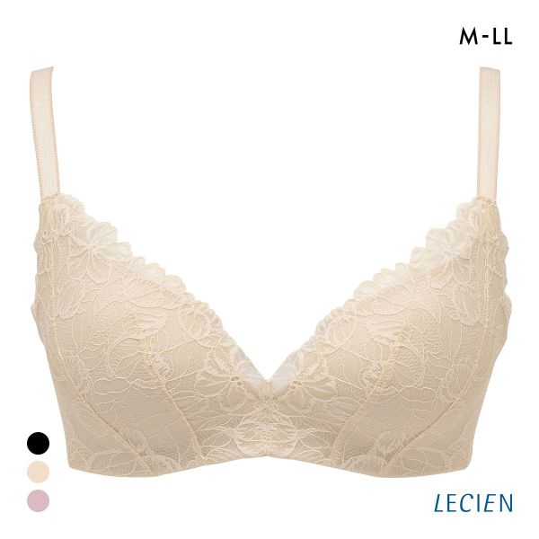 ルシアン 凸凹段差を解決 3/4カップ ノンワイヤー ブラジャー M L LL LECIEN