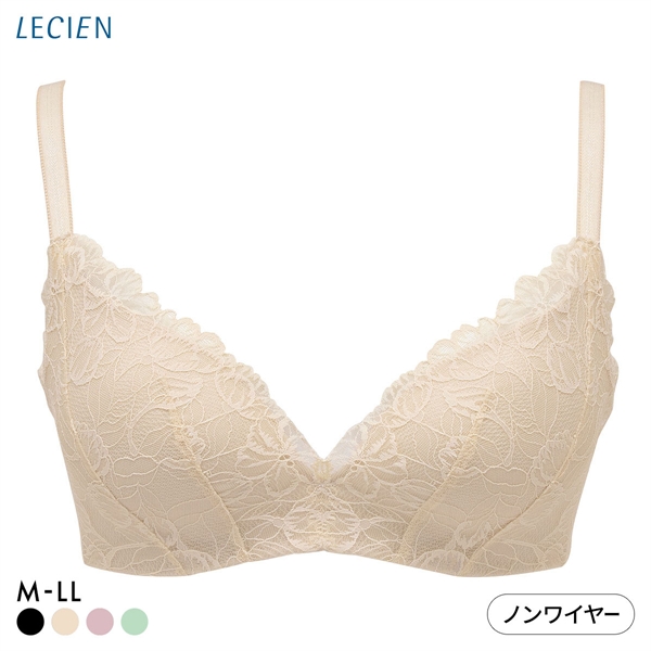 ルシアン 凸凹段差を解決 3/4カップ ノンワイヤー ブラジャー M L LL LECIEN