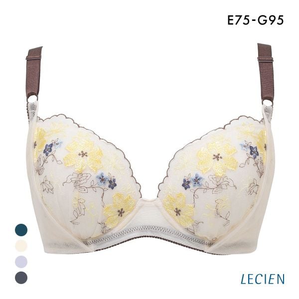 ルシアン 大きめバスト専用 コンパクト設計 4/5カップ ブラジャー EFG 脇高 脇肉 大きいサイズ グラマー LECIEN