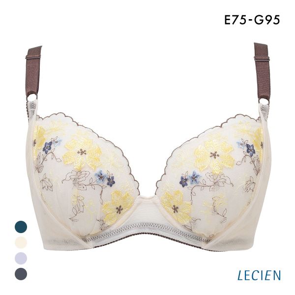 ルシアン 大きめバスト専用 コンパクト設計 4/5カップ ブラジャー EFG 脇高 脇肉 大きいサイズ グラマー LECIEN