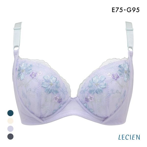 ルシアン 大きめバスト専用 コンパクト設計 4/5カップ ブラジャー EFG 脇高 脇肉 大きいサイズ グラマー LECIEN