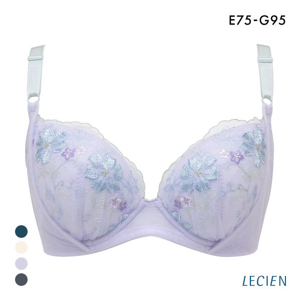ルシアン 大きめバスト専用 コンパクト設計 4/5カップ ブラジャー EFG 脇高 脇肉 大きいサイズ グラマー LECIEN