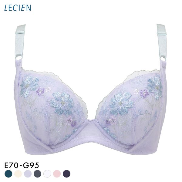 ルシアン 大きめバスト専用 コンパクト設計 4/5カップ ブラジャー EFG 脇高 脇肉 大きいサイズ グラマー LECIEN