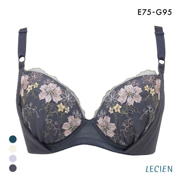 ルシアン 大きめバスト専用 コンパクト設計 4/5カップ ブラジャー EFG 脇高 脇肉 大きいサイズ グラマー LECIEN