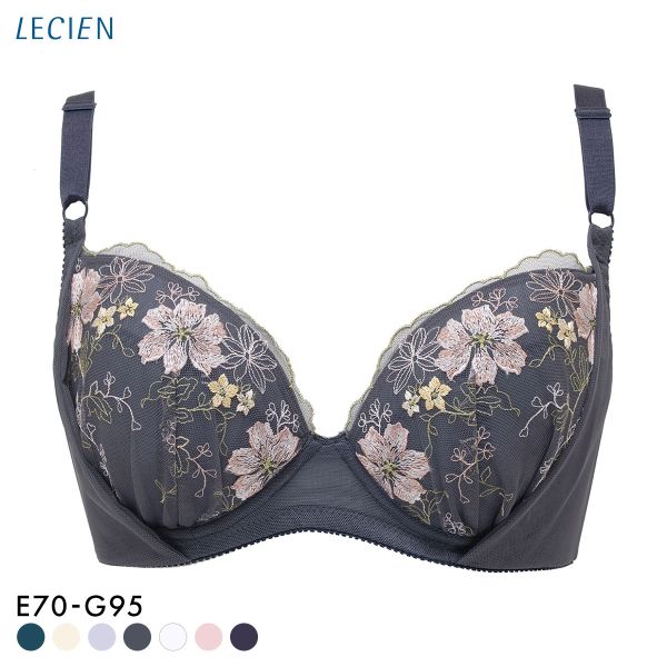 ルシアン 大きめバスト専用 コンパクト設計 4/5カップ ブラジャー EFG 脇高 脇肉 大きいサイズ グラマー LECIEN