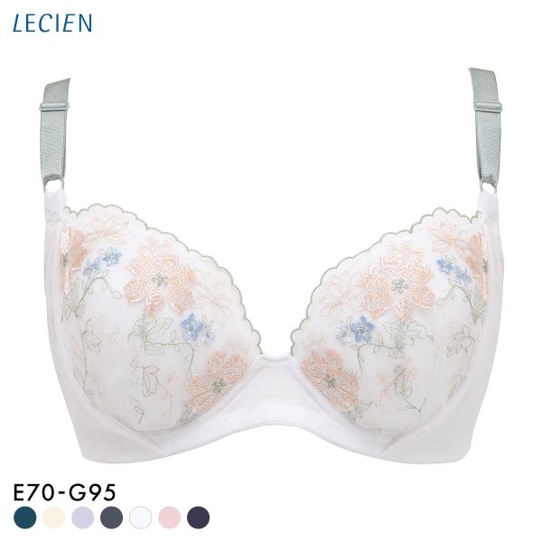 ルシアン 大きめバスト専用 コンパクト設計 4/5カップ ブラジャー EFG 脇高 脇肉 大きいサイズ グラマー LECIEN