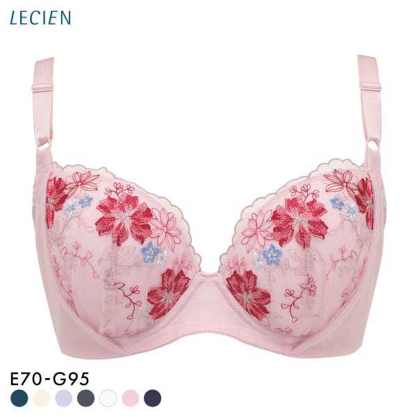 ルシアン 大きめバスト専用 コンパクト設計 4/5カップ ブラジャー EFG 脇高 脇肉 大きいサイズ グラマー LECIEN