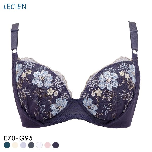 ルシアン 大きめバスト専用 コンパクト設計 4/5カップ ブラジャー EFG 脇高 脇肉 大きいサイズ グラマー LECIEN
