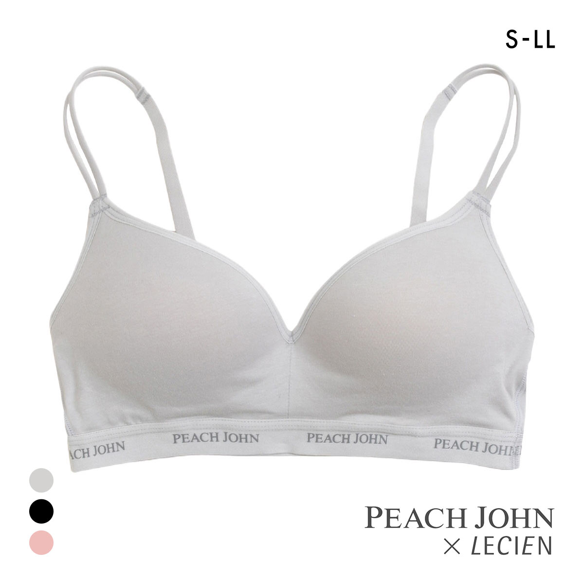 ルシアン PEACH JOHN×LECIEN ノンワイヤーブラ CASUALタイプ モールドブラ LECIEN ティーン ワイヤーなし ピーチジョン PJコラボ(GY-グレー-S)