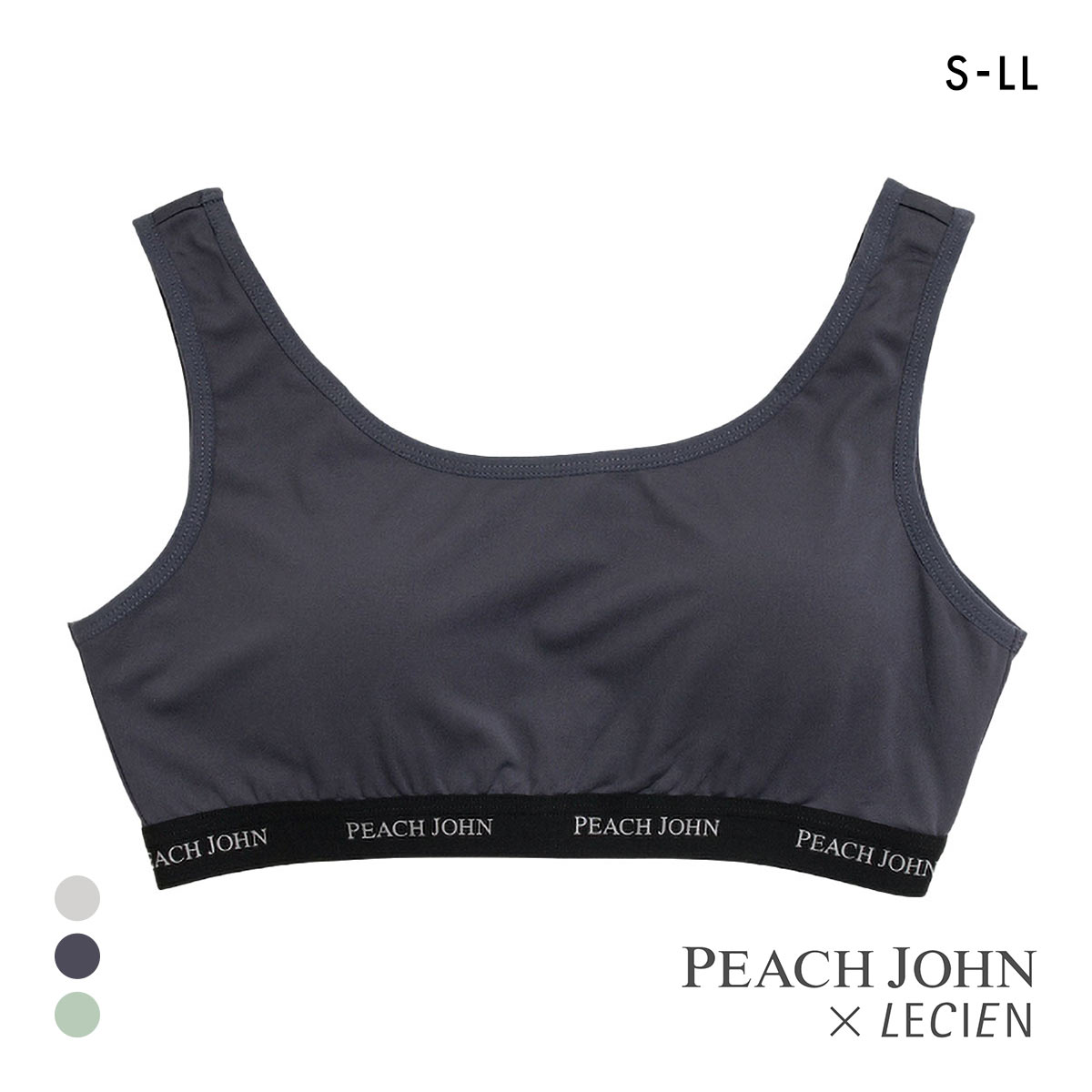ルシアン PEACH JOHN×LECIEN ハーフトップ SPORTSタイプ スポブラ スポーツブラ LECIEN ティーン ピーチジョン PJコラボ(CGY-チャコールグレー-S)