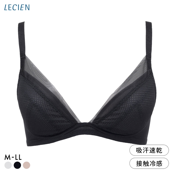 ルシアン リフレッシュクーラー ノンワイヤー ブラジャー Beauty 3/4カップ ワイヤレスブラ LECIEN Refresh Cooler 接触冷感 吸汗速乾 通気性 メッシュ