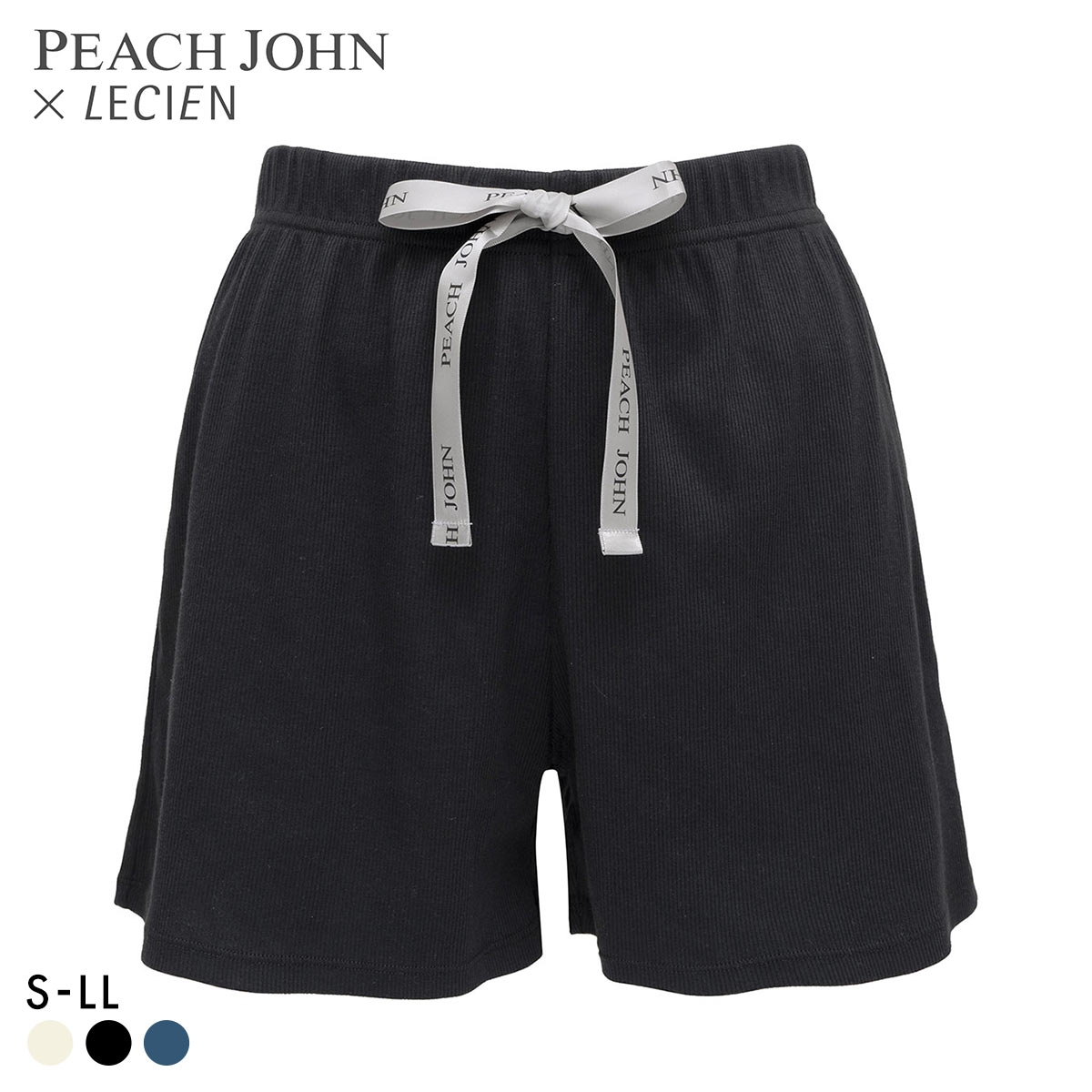 ルシアン PEACH JOHN×LECIEN ルームパンツ ショートパンツ NEW BASICタイプ LECIEN ティーン 部屋着 ピーチジョン コラボ PJ パンツ(BK-ブラック-S)