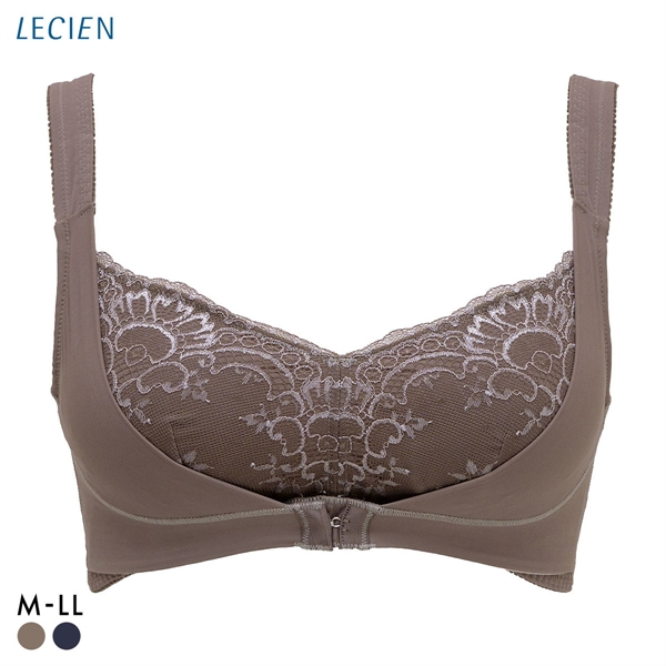 ルシアン LECIEN ナイトサポート ブラ フロントホックタイプ 就寝用 ハーフトップ ノンワイヤー ナイトブラ M L LL 単品