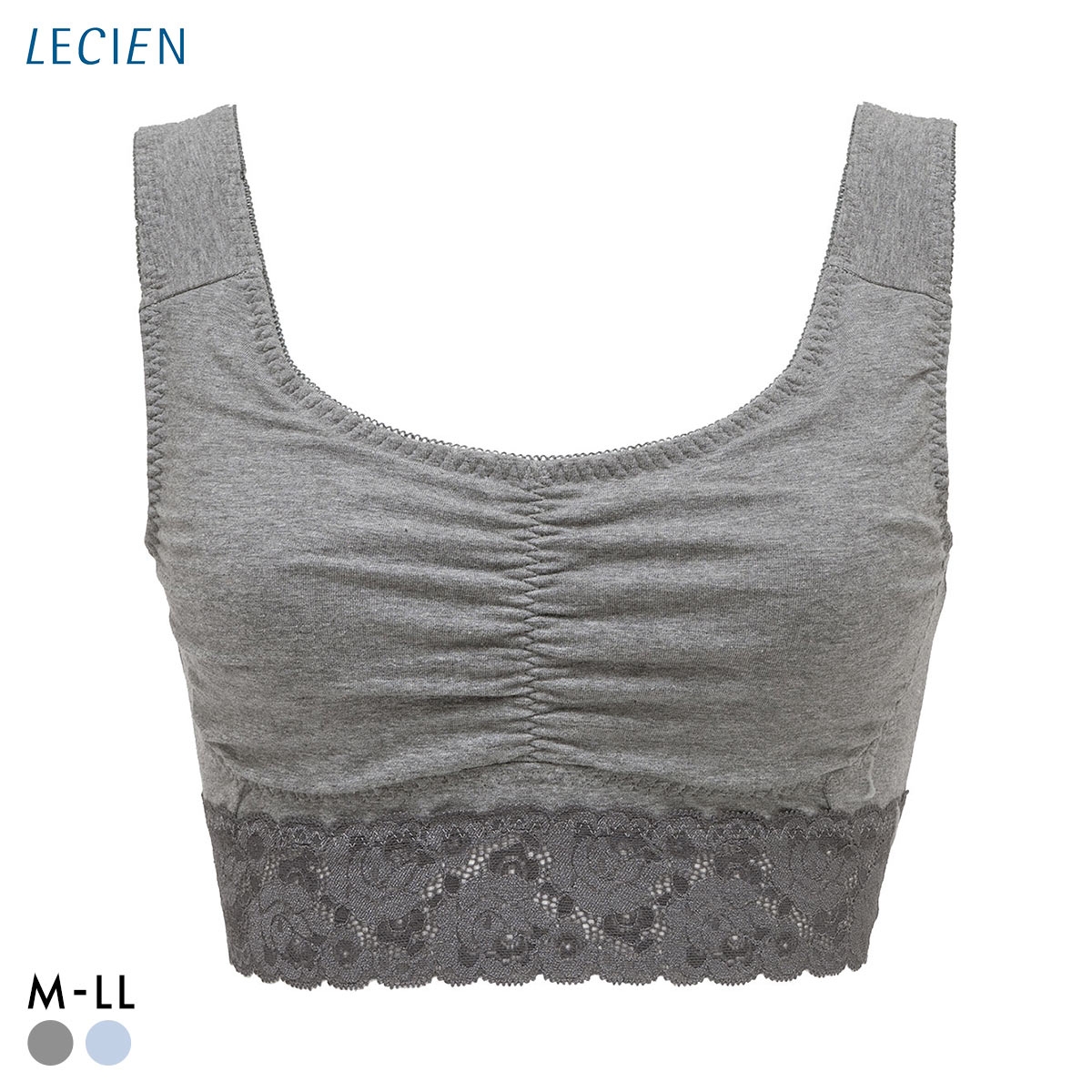 ルシアン LECIEN ナイトサポート ブラ 裏パイルタイプ 就寝用 ハーフトップ ノンワイヤー ナイトブラ M L LL 単品(DGY-濃グレー-M)