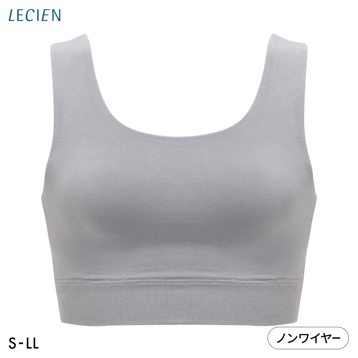 ルシアン マジカルフィット ジュニア ハーフトップ 綿混タイプ リラックス ファーストブラ S-M L-LL ノンワイヤー LECIEN(GY-グレー-S-M)