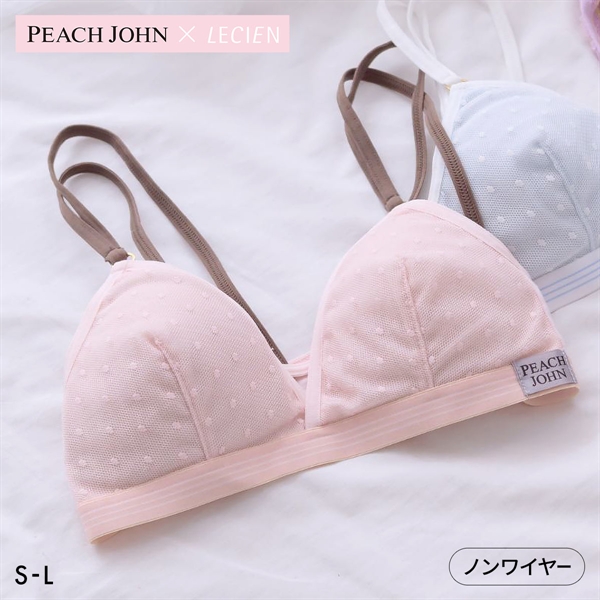 ルシアン PEACH JOHN×LECIEN 三角ブラ ノンワイヤーブラ ドット NEW BASIC LECIEN ティーン ワイヤーなし ピーチジョン PJコラボ 下着