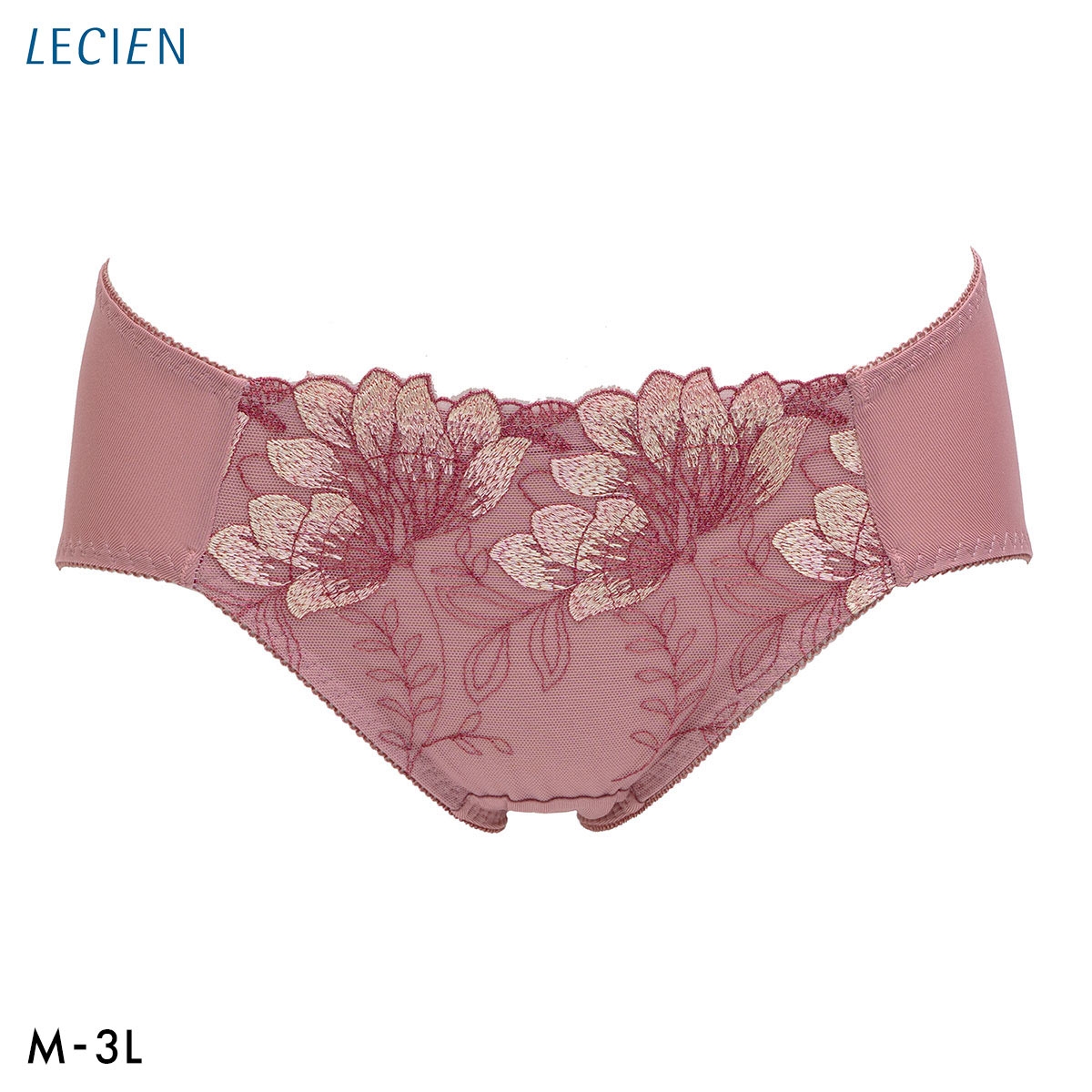 ルシアン 大きめバスト専用 コンパクト設計 ペアショーツ スタンダード M L LL 3L 大きいサイズ 下着 LECIEN(RO-ローズ-M)