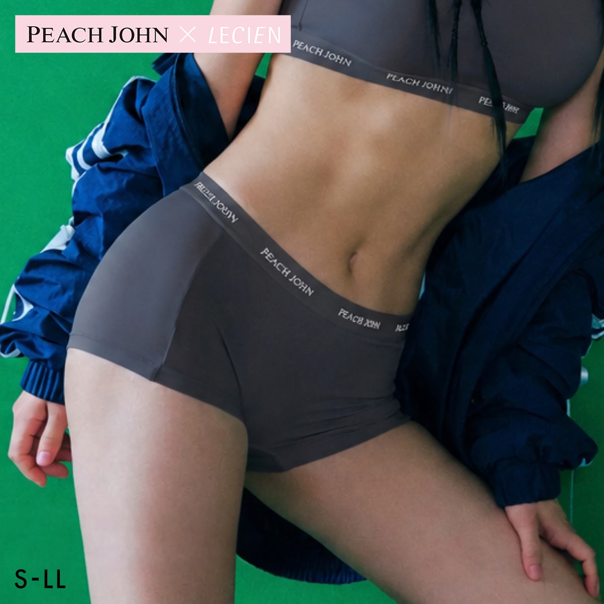 ルシアン PEACH JOHN×LECIEN ボーイレングスショーツ ペアショーツ SPORTSタイプ LECIEN ティーン ピーチジョン PJ パンツ 下着(CGY-チャコールグレー-S)