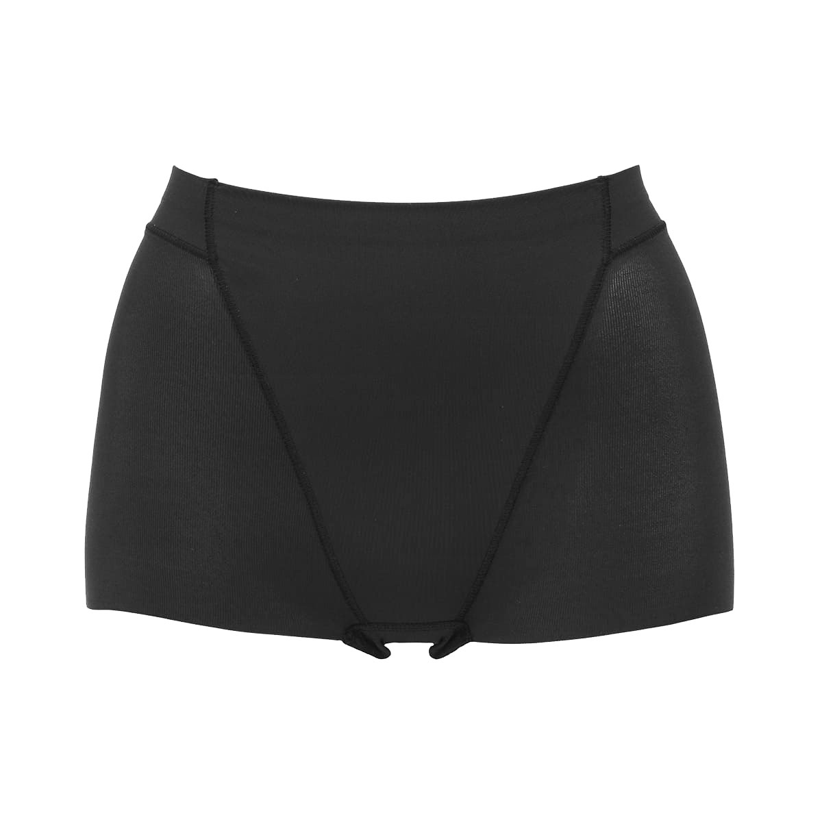 ルシアン LECIEN あったか 小腹押さえパンツ ショート丈 ぽっこりお腹を押さえる 補正下着 ガードル(BK-ブラック-M)