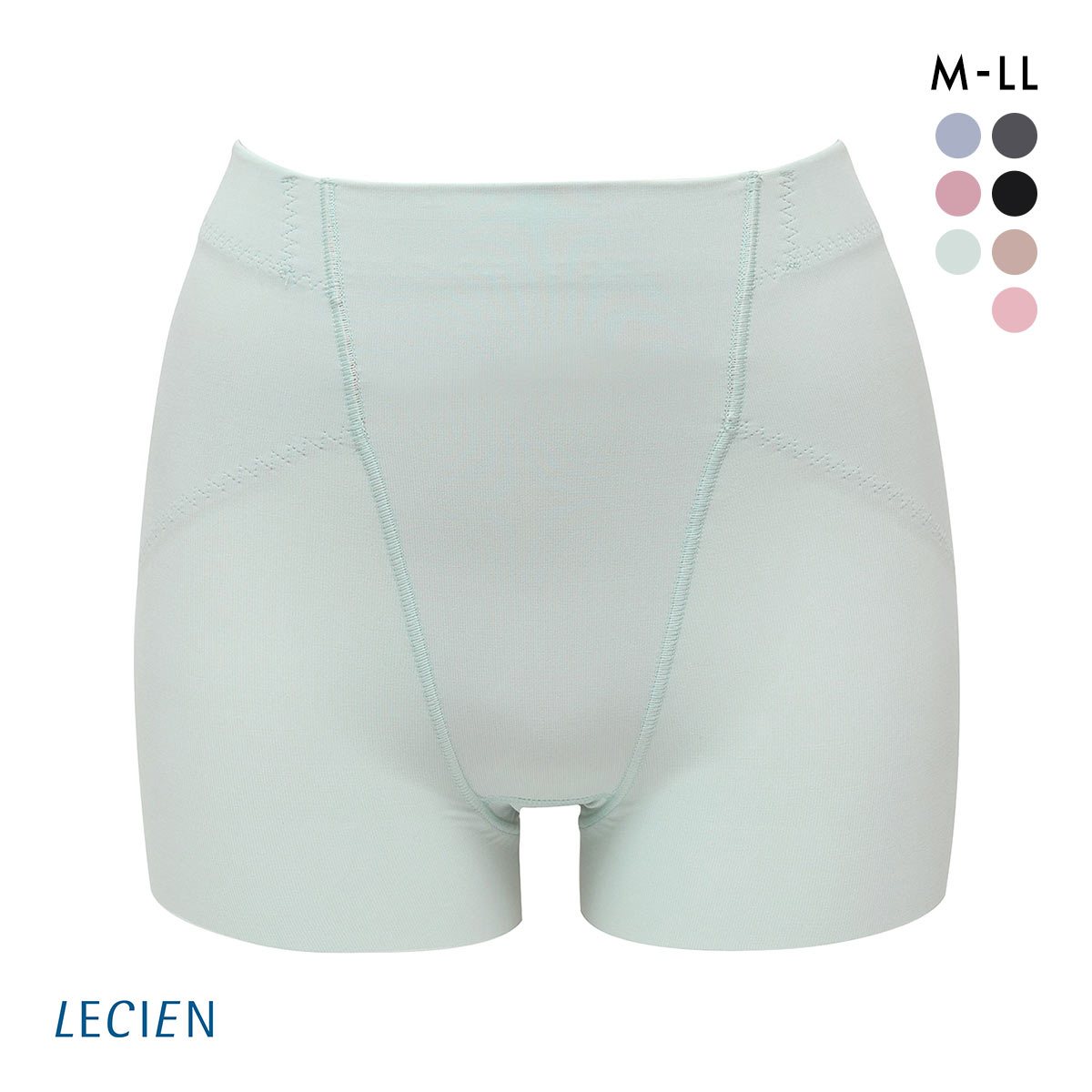 ルシアン LECIEN メイクキープボトム ショーツ ニューショート ボックス丈 補整下着 ガードル M L LL レディース 単品(GR-グリーン-M)