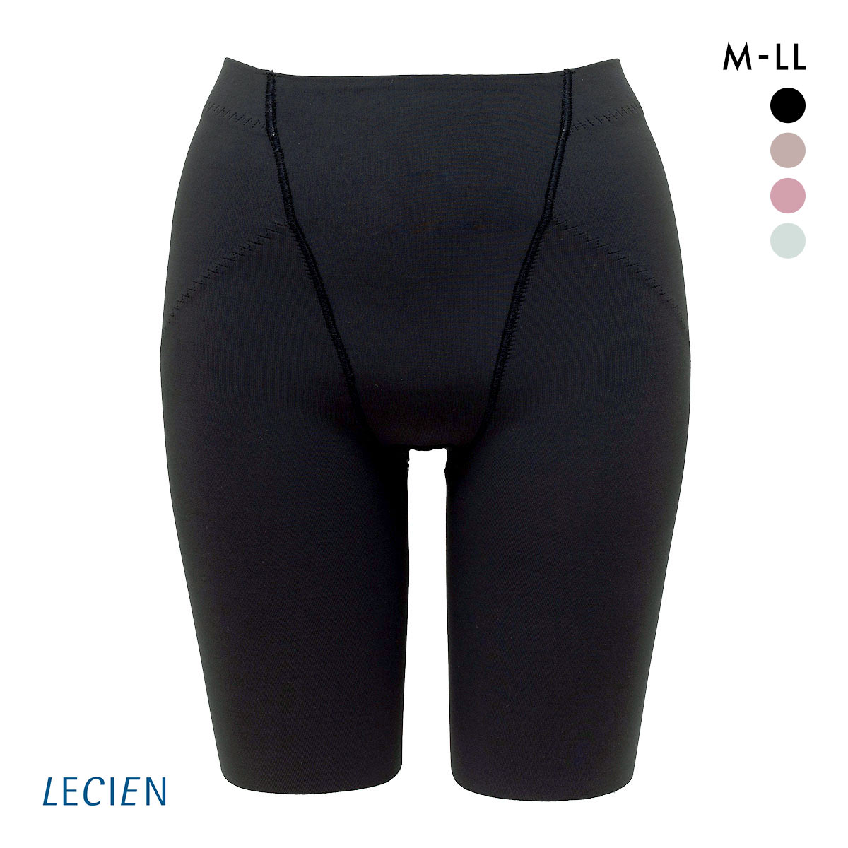 ルシアン LECIEN メイクキープボトム ショーツ ロング丈 補整下着 ガードル M L LL(BK-ブラック-M)