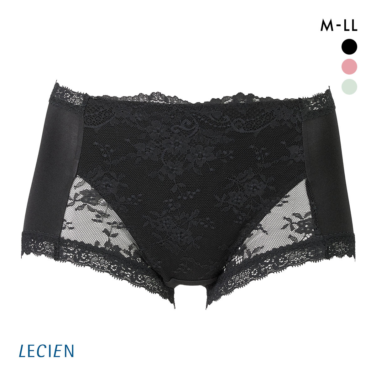 ルシアン メイクキープボトム ショート丈 ガードル ショーツ LECIEN  MAKE KEEP M L LL(BK-ブラック-M)
