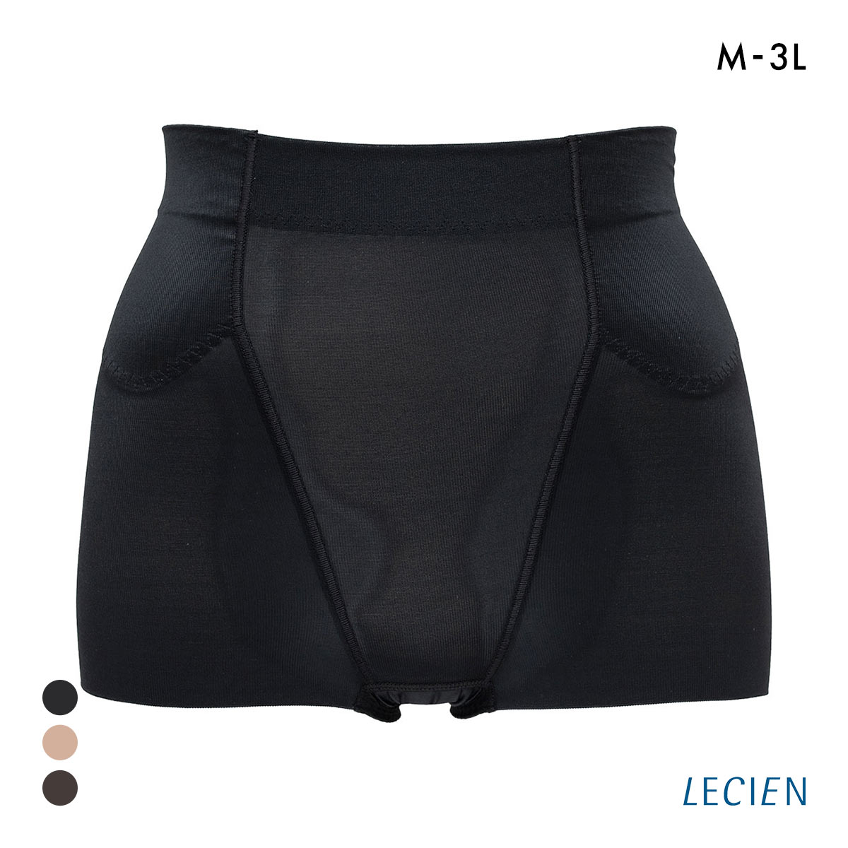 ルシアン はいて実感 下半身のお悩み解決 浮き輪肉撃退 パンツ ガードル ショート丈 M･L･LL 補正下着 ソフト LECIEN(BK-ブラック-M)