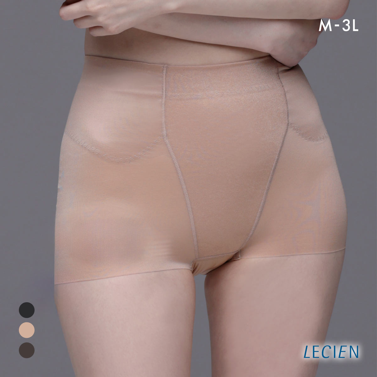 ルシアン はいて実感 下半身のお悩み解決 浮き輪肉撃退 パンツ ガードル ショート丈 M･L･LL 補正下着 ソフト LECIEN(OC-オークル-M)