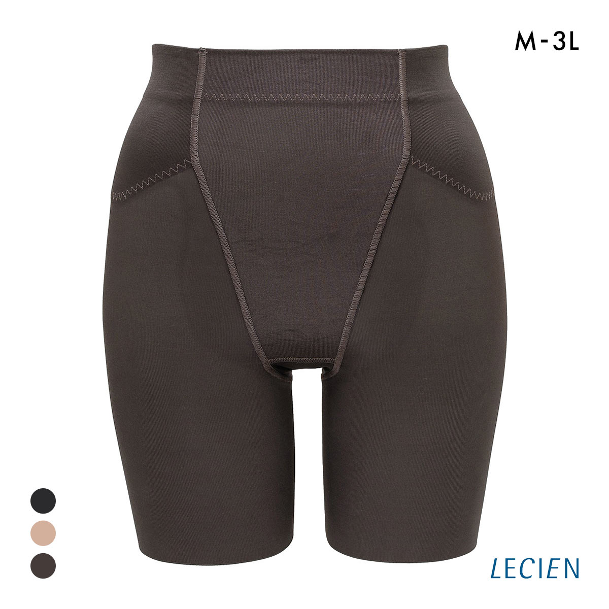 ルシアン はいて実感 下半身のお悩み解決 浮き輪肉撃退 ガードル パンツ M･L･LL ロング丈 補正下着 ソフト LECIEN(DBR-濃ブラウン-M)