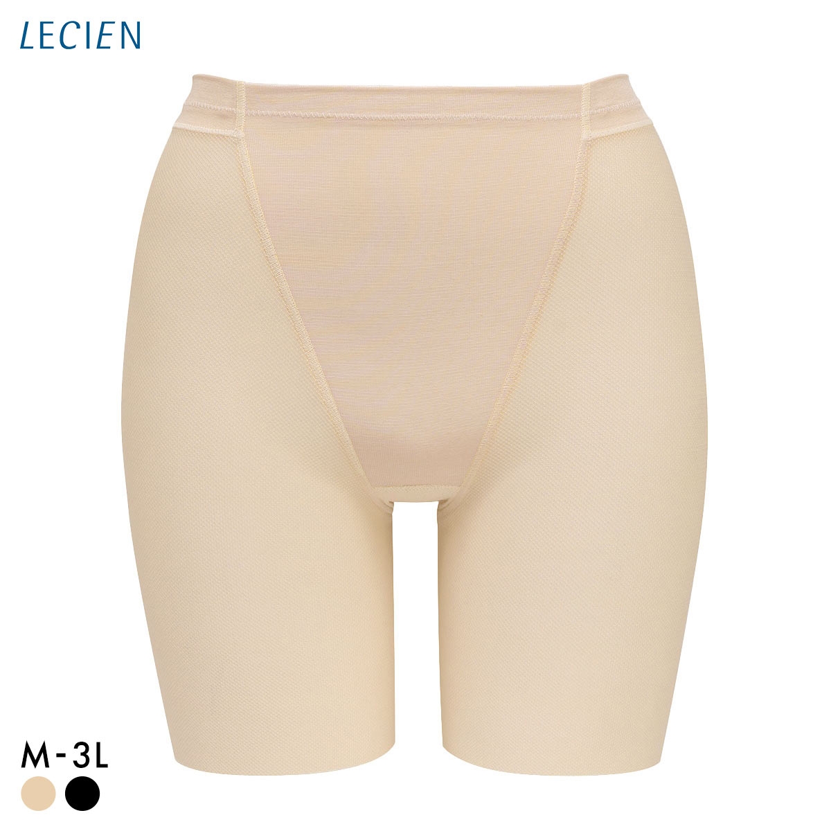 ルシアン LECIEN 小腹押さえパンツ 涼しいメッシュ ロング丈 吸汗速乾 ガードル ショーツ お腹押さえ 補正 ソフト 下半身のお悩み解決(BE-ベージュ-M)