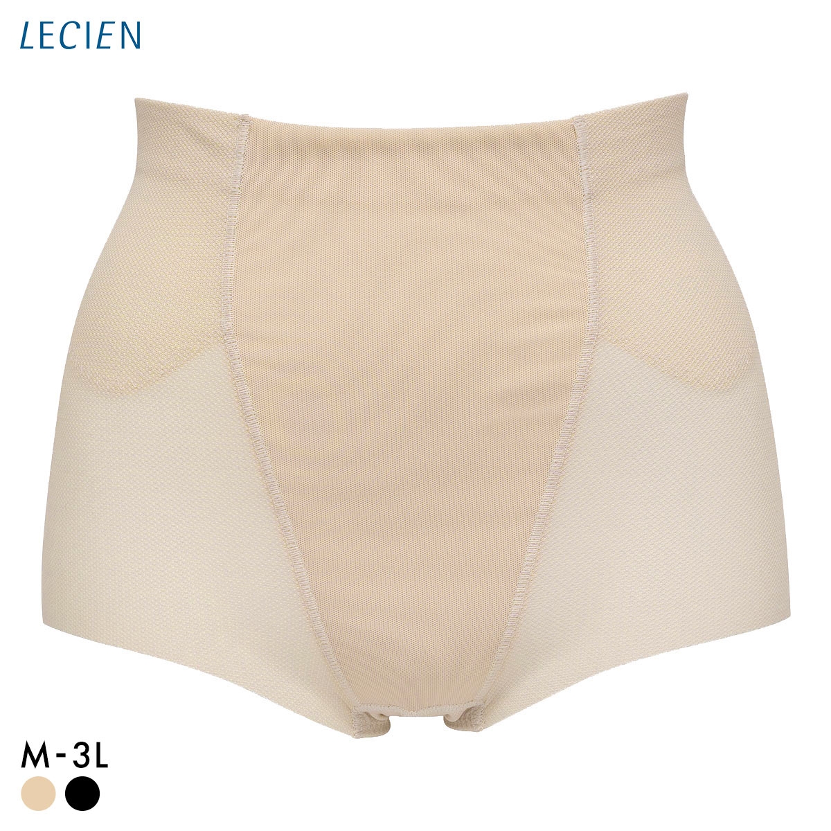 ルシアン はいて実感 下半身のお悩み解決 浮き輪肉撃退 パンツ メッシュ 吸汗速乾 ガードル ショート丈 M･L･LL･3L 補正下着 LECIEN(BE-ベージュ-M)