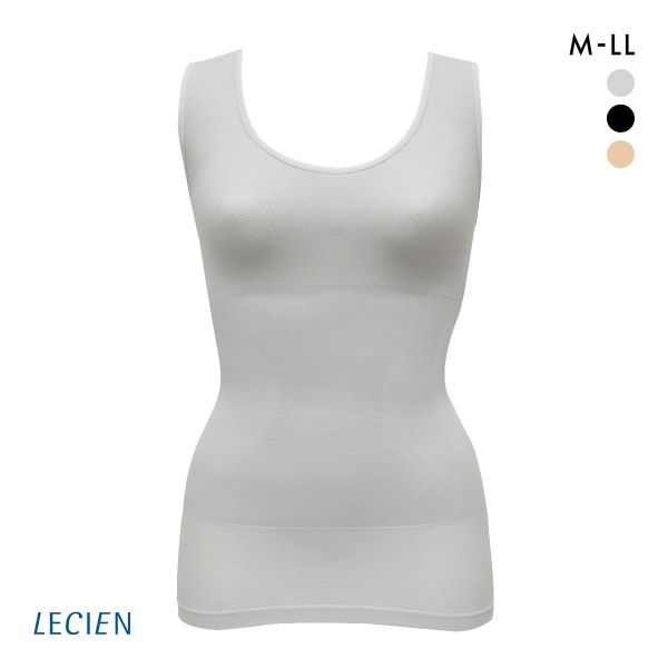 ルシアン LECIEN PowerShape タンクトップ 細くみせるインナー DailyLiner シェイパー 吸汗速乾  M L LL 成型