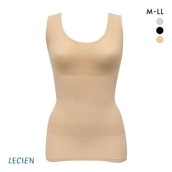 ルシアン LECIEN PowerShape タンクトップ 細くみせるインナー DailyLiner シェイパー 吸汗速乾  M L LL 成型