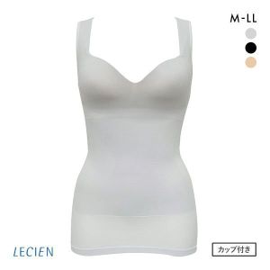 ルシアン LECIEN PowerShape カップ付 タンクトップ 細くみせるインナー Daily Liner シェイパー 吸汗速乾 M L LL 成型