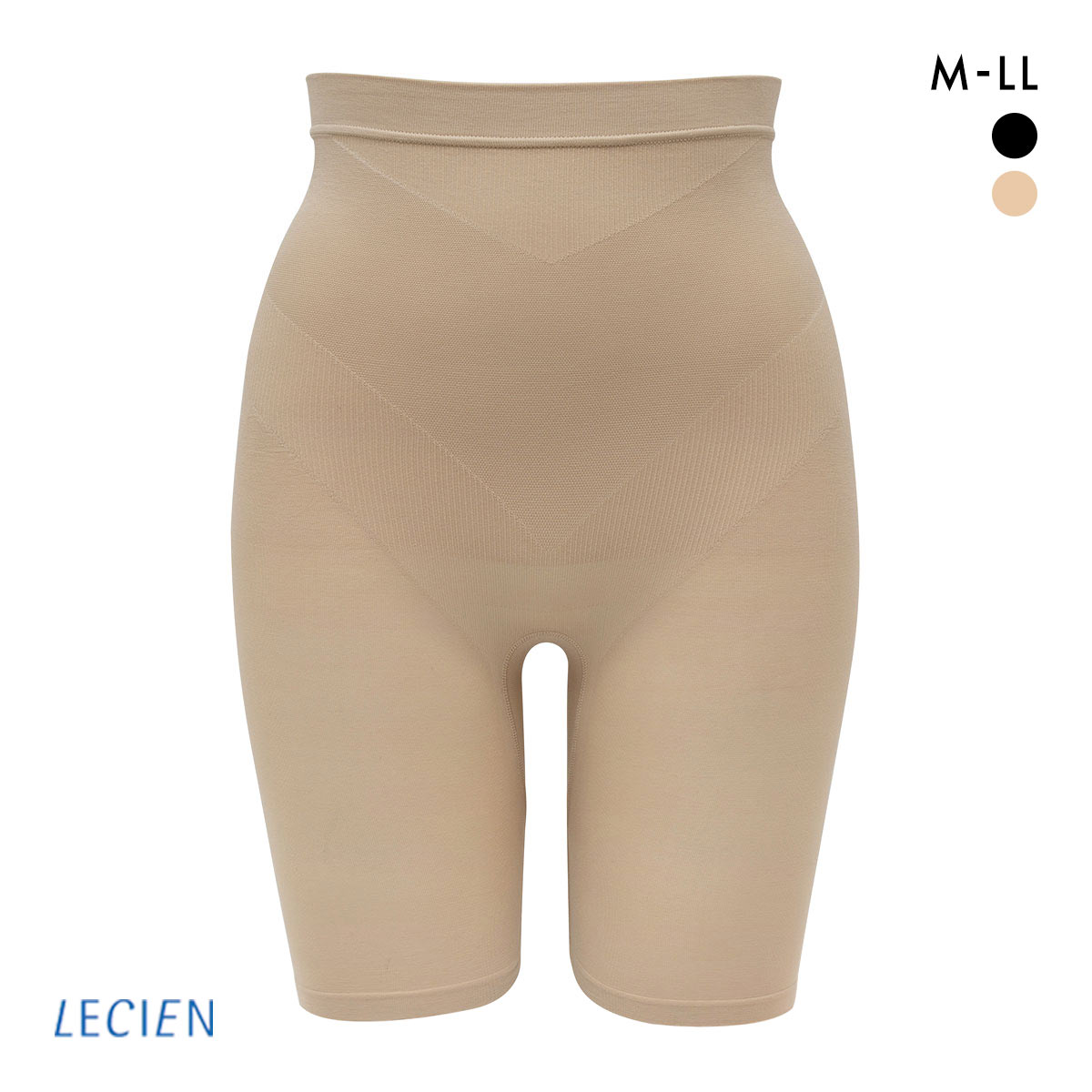 ルシアン LECIEN PowerShape ハイウエストボトム 細くみせるインナー BodyLiner 5分丈 M L LL 成型(BE-ベージュ-M)