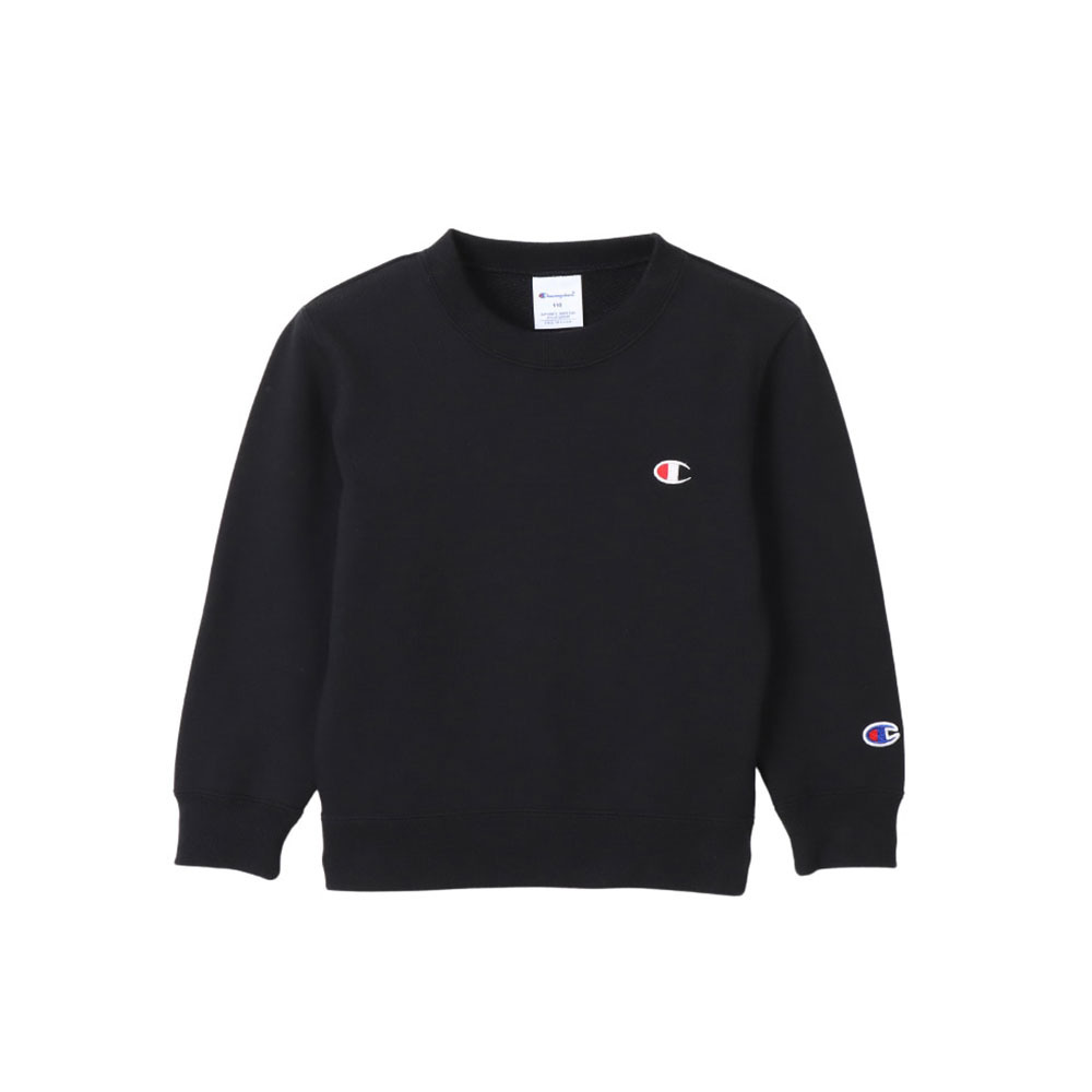 チャンピオン Champion ジュニア キッズ クルーネック スウェットシャツ 女の子 男の子 ベーシック 長袖 子供服 CY-T001(BK-ブラック-130)