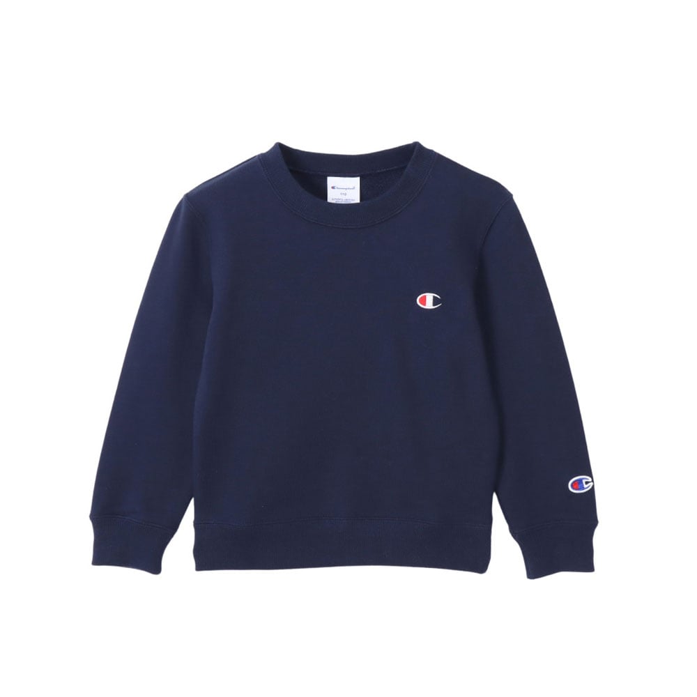 チャンピオン Champion ジュニア キッズ クルーネック スウェットシャツ 女の子 男の子 ベーシック 長袖 子供服 CY-T001(NV-ネイビー-130)