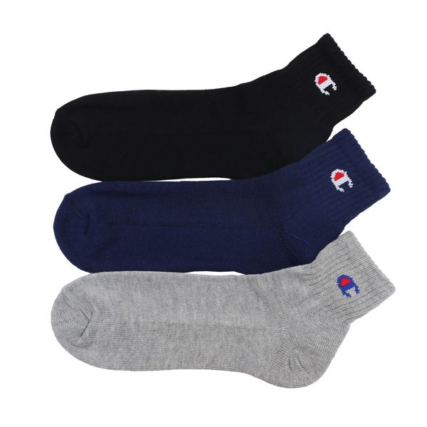 チャンピオン Champion ユニセックス クォーターレングス ソックス 3足組 メンズ レディース ハーフパイル
