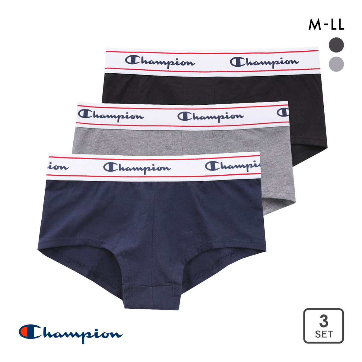 チャンピオン Champion ボクサーショーツ 3枚組 ボクサー 股上浅め デイリー スポーツ レディース(Set2-M)