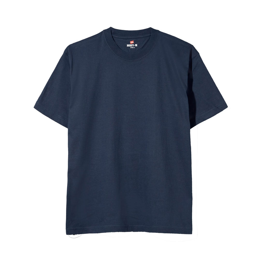 ヘインズ Hanes ビーフィー BEEFY-T ショートスリーブ クルーネックTシャツ  H5180 ヘビーウェイト 白T(NV-ネイビー-XS)