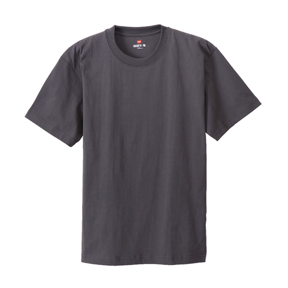 ヘインズ Hanes ビーフィー BEEFY-T ショートスリーブ クルーネックTシャツ  H5180 ヘビーウェイト 白T(CGY-チャコール-XS)