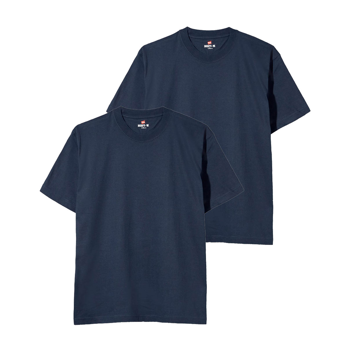 ヘインズ Hanes ビーフィー BEEFY-T 2P ショートスリーブ クルーネックTシャツ 2枚組 H5180-2 ヘビーウェイト 白T(NV-ネイビー-XS)