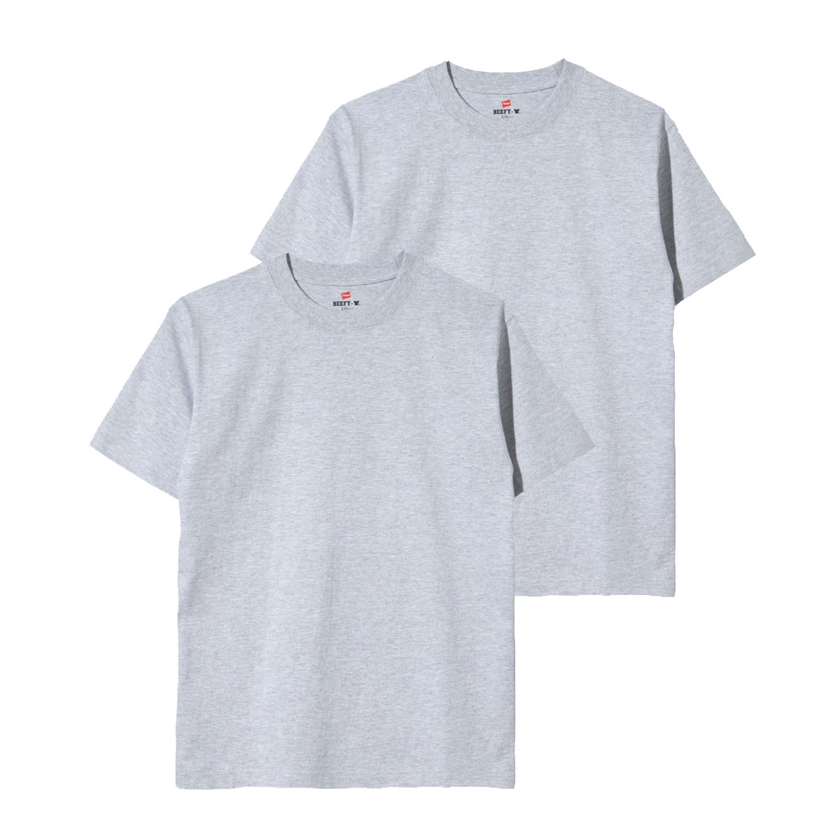 ヘインズ Hanes ビーフィー BEEFY-T 2P ショートスリーブ クルーネックTシャツ 2枚組 H5180-2 ヘビーウェイト 白T(GY-グレー-XS)